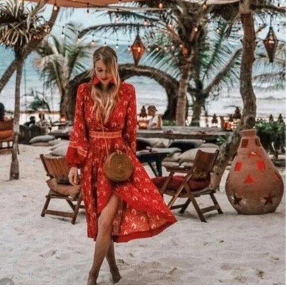 Spell & The Gypsy Jewel Soiree Copper Dress Size Large - Picture 5 of 11